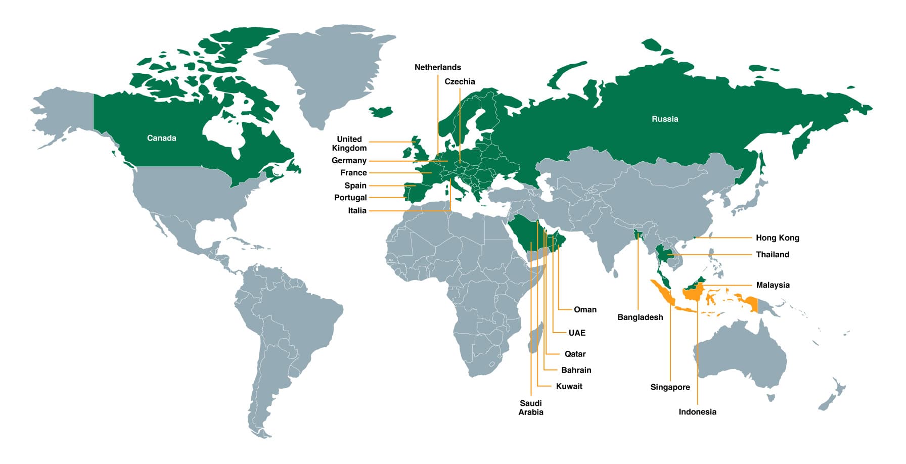 KSIP Agro global export map